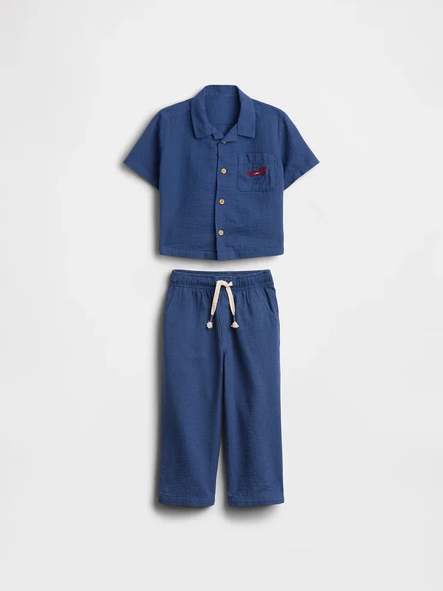 Set di abbigliamento in garza di cotone per neonato & bebè