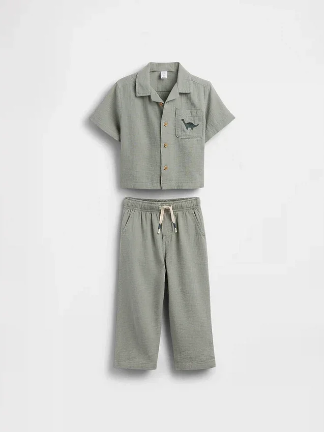 Set di abbigliamento in garza di cotone per neonato & bebè