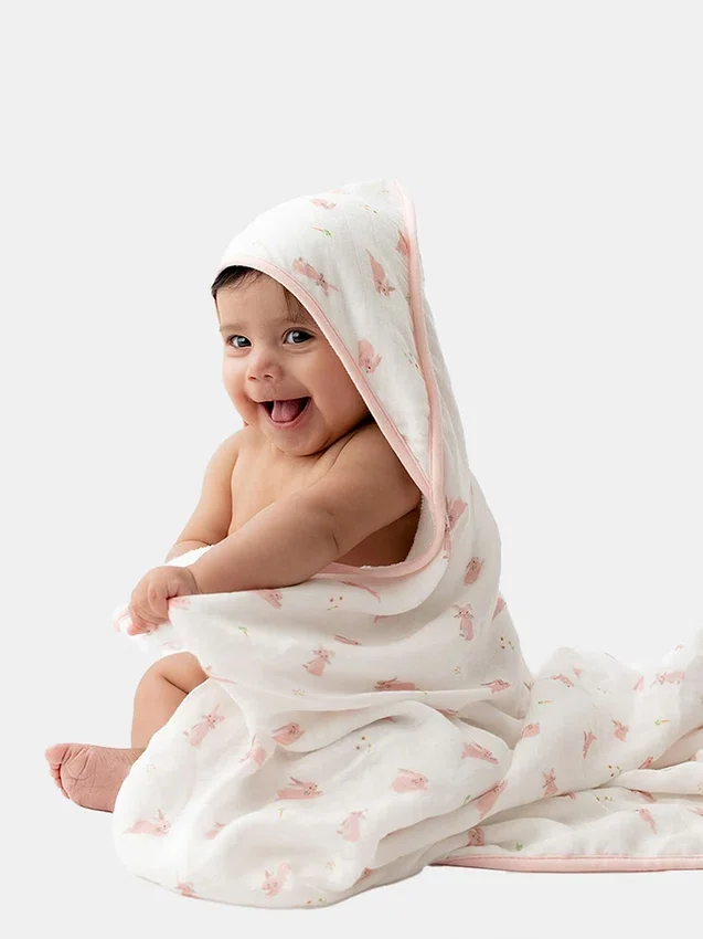 Set di asciugamani con cappuccio Bamboo Little Bunny