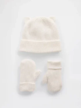 Set di berretto e guanti CashSoft con orsetto per Neonato & Bebè