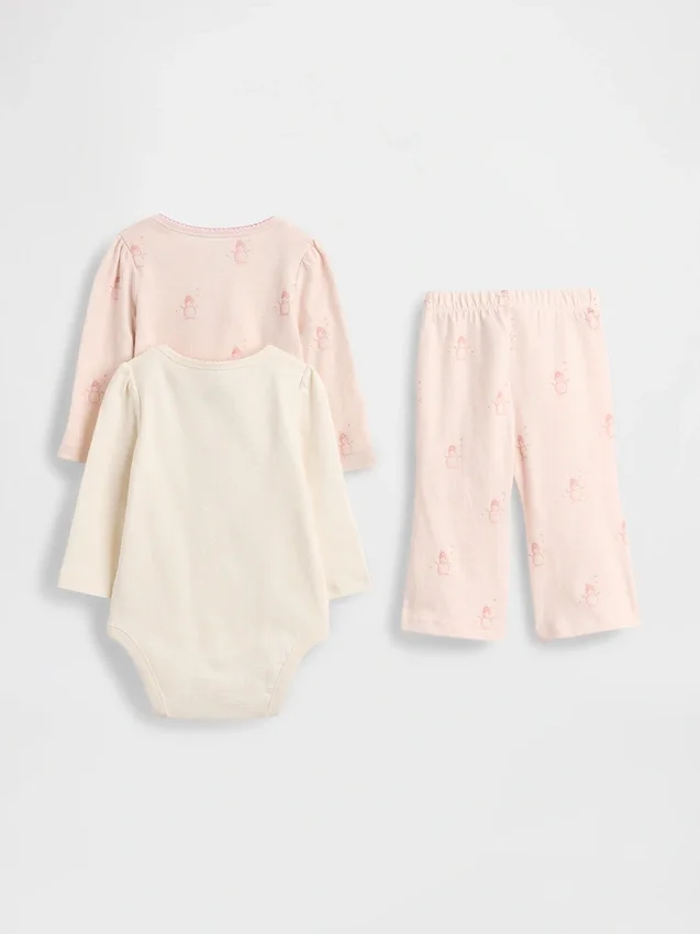 Set di body in cotone biologico per neonati (confezione da 3)