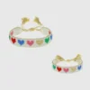 Set di braccialetti Hart "Mini and Me" con cuori arcobaleno