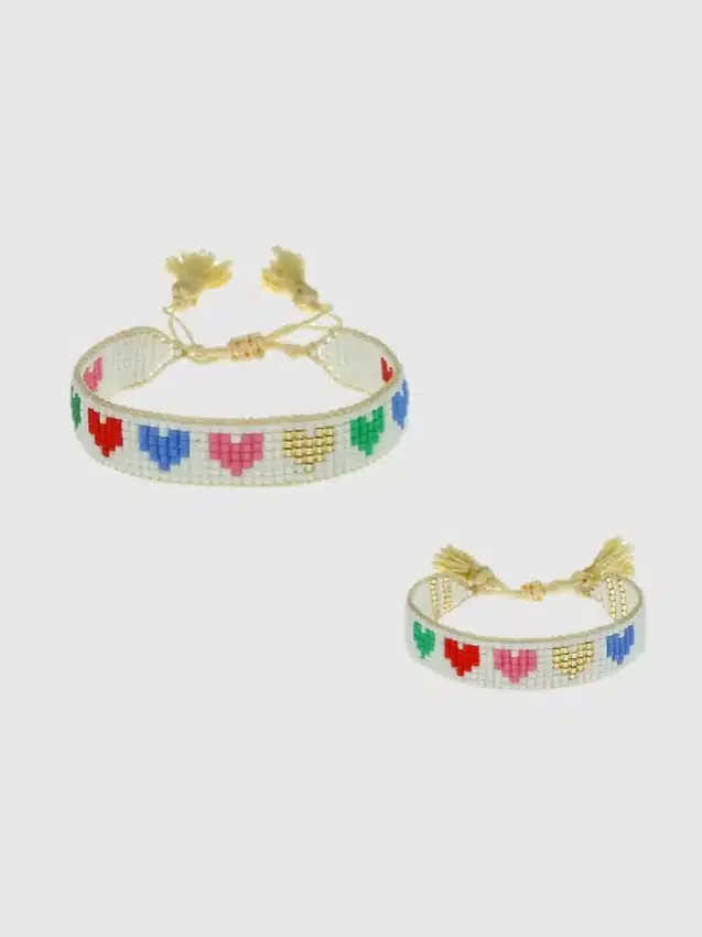 Set di braccialetti Hart "Mini and Me" con cuori arcobaleno