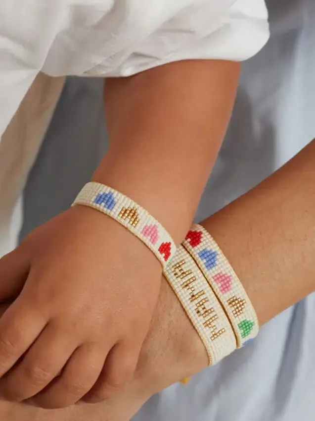 Set di braccialetti Hart "Mini and Me" con cuori arcobaleno
