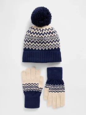 Set di cappello e guanti Fair Isle CashSoft per bambini