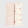 Set di fasce in bambù con coniglietto e onde rosa