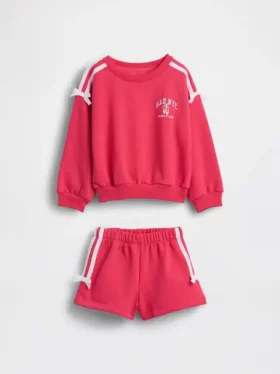 Set felpa e pantaloncini con fiocco Vintagesoft per Neonato & Bebè
