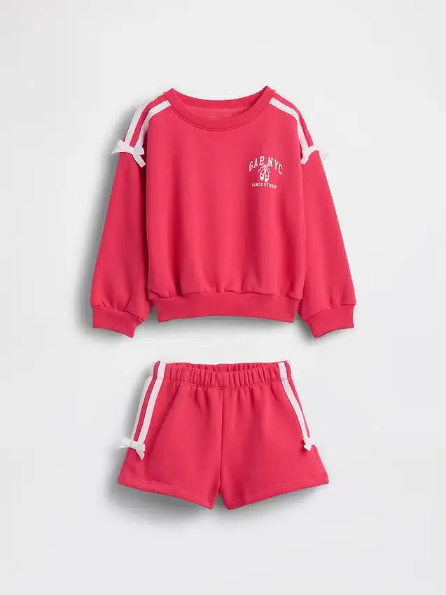 Set felpa e pantaloncini con fiocco Vintagesoft per Neonato & Bebè