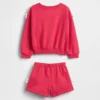 Set felpa e pantaloncini con fiocco Vintagesoft per Neonato & Bebè