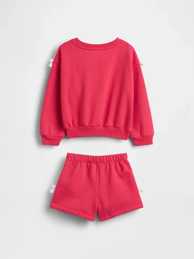 Set felpa e pantaloncini con fiocco Vintagesoft per Neonato & Bebè
