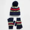 Set per bambini con cappello con pompon e guanti
