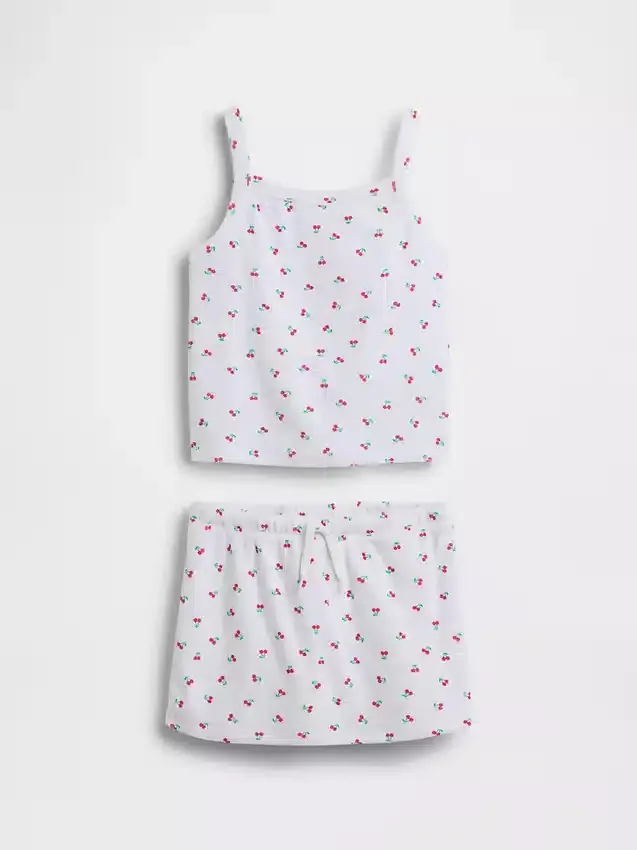 Set per bambini con gonnellina-pantaloncino in spugna