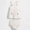 Set per neonati con gonnellina in denim e copripannolino