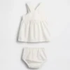 Set per neonati con gonnellina in denim e copripannolino
