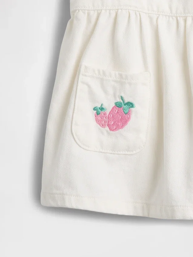 Set per neonati con gonnellina in denim e copripannolino
