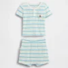 Set per neonati con maglietta Henley in maglia waffle