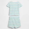 Set per neonati con maglietta Henley in maglia waffle