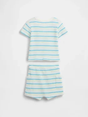 Set per neonati con maglietta Henley in maglia waffle