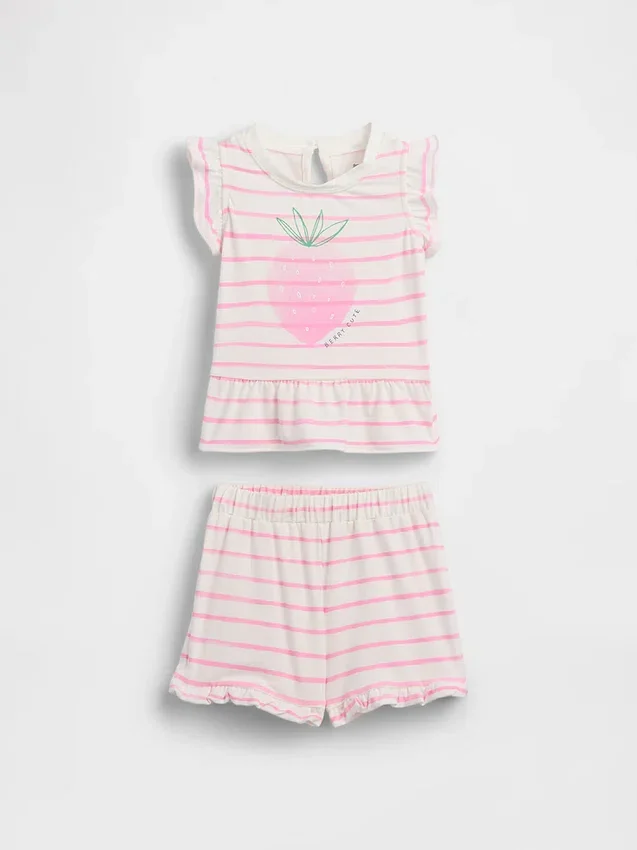 Set per neonati con volant a tema fragola