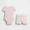 Set per neonati “Grow-With-Me” con pantaloncini a costine sottili
