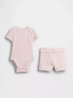 Set per neonati “Grow-With-Me” con pantaloncini a costine sottili