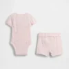Set per neonati “Grow-With-Me” con pantaloncini a costine sottili
