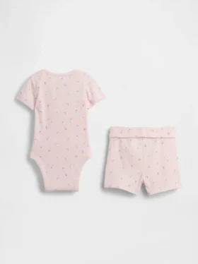 Set per neonati “Grow-With-Me” con pantaloncini a costine sottili
