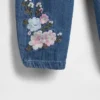 Set per neonati in denim a motivi floreali