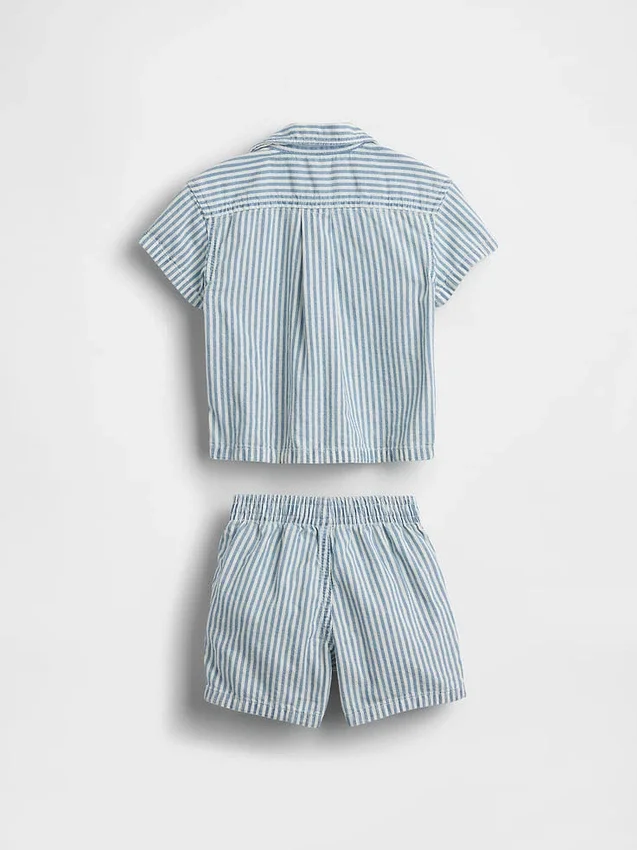 Set per neonati in denim a righe
