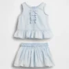 Set per neonati in denim con fiocco