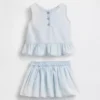Set per neonati in denim con fiocco