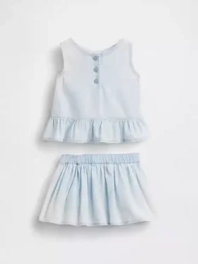 Set per neonati in denim con fiocco