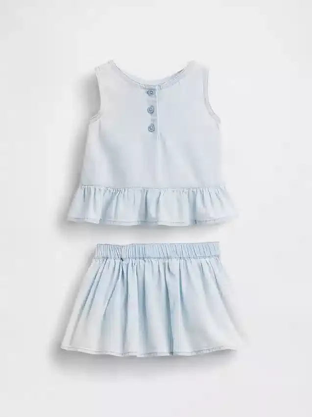 Set per neonati in denim con fiocco