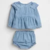 Set per neonati in denim con volant
