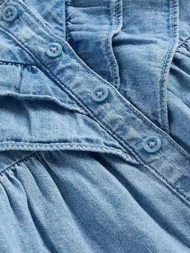 Set per neonati in denim con volant