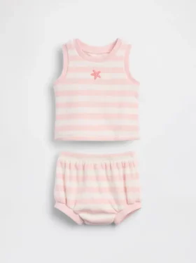 Set per neonati in spugna a righe