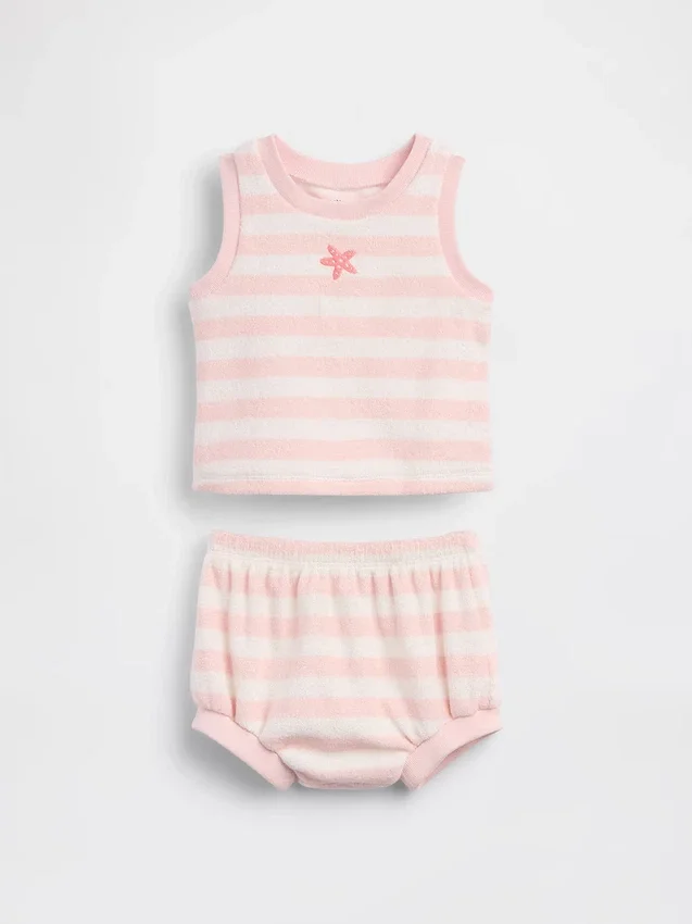Set per neonati in spugna a righe