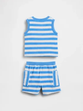 Set per neonati in spugna a righe