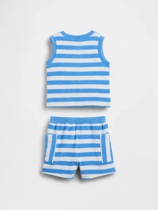 Set per neonati in spugna a righe