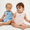 Set per neonati in spugna a righe