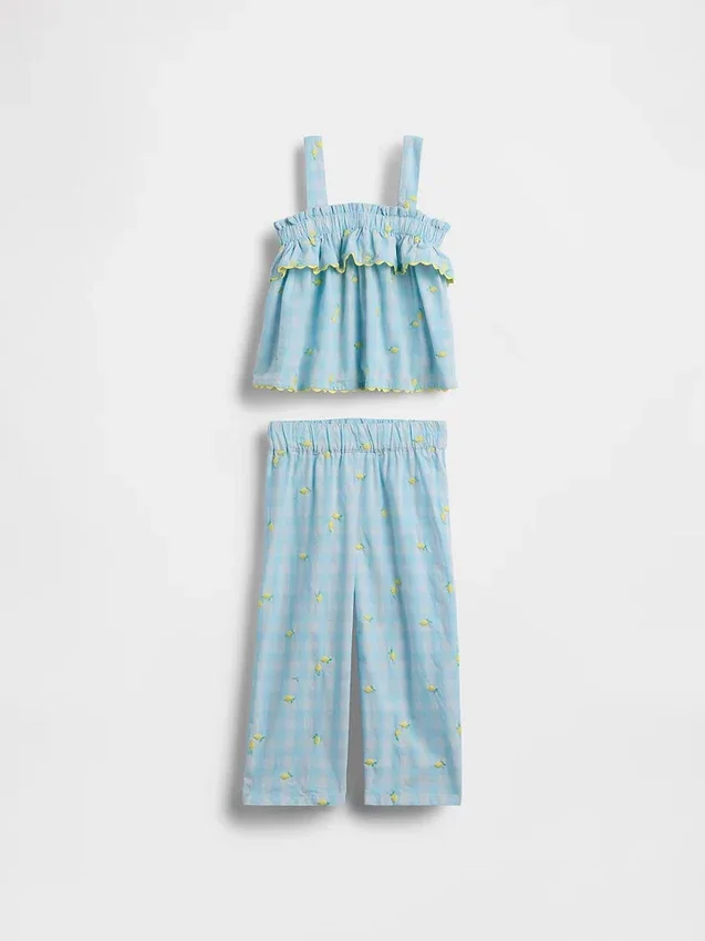 Set per neonato & bebè a quadretti giallo limone