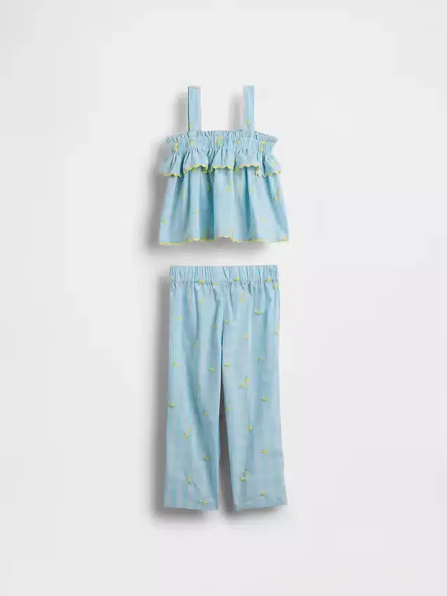 Set per neonato & bebè a quadretti giallo limone