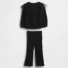 Set per neonato & bebè composto da felpa in tulle e leggings svasati a costine