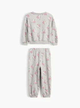 Set per neonato & bebè con felpa e pantaloni in Vintagesoft a motivi floreali