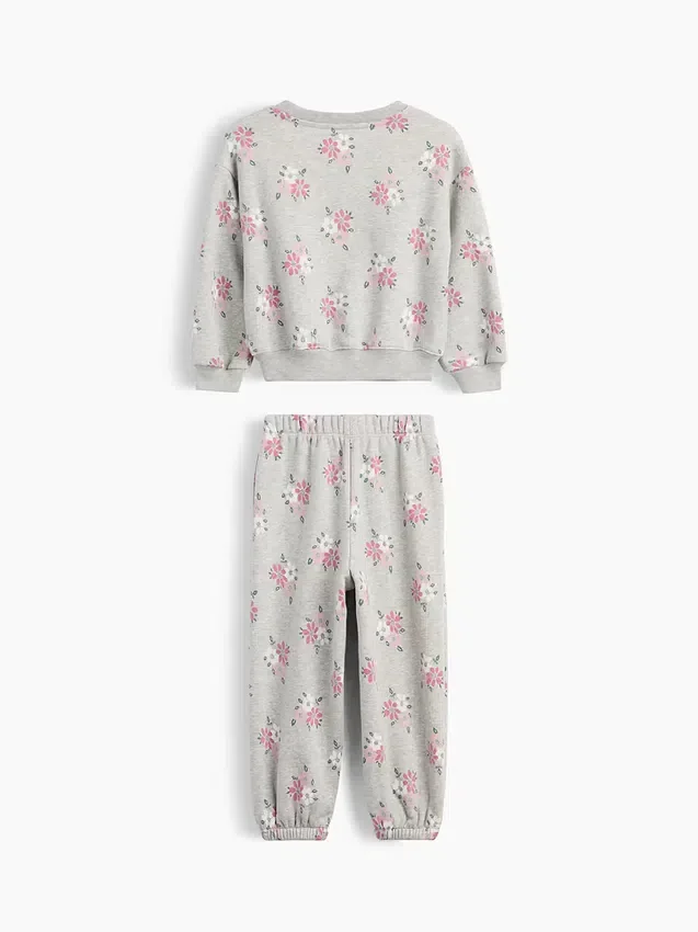 Set per neonato & bebè con felpa e pantaloni in Vintagesoft a motivi floreali