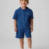 Set per neonato & bebè in denim di garza di cotone