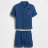 Set per neonato & bebè in denim di garza di cotone