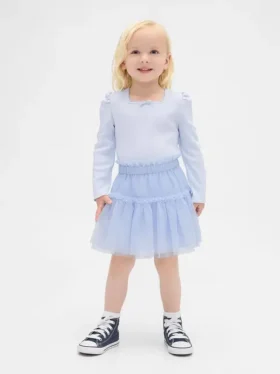 Set per neonato & bebè in maglia a costine e tulle