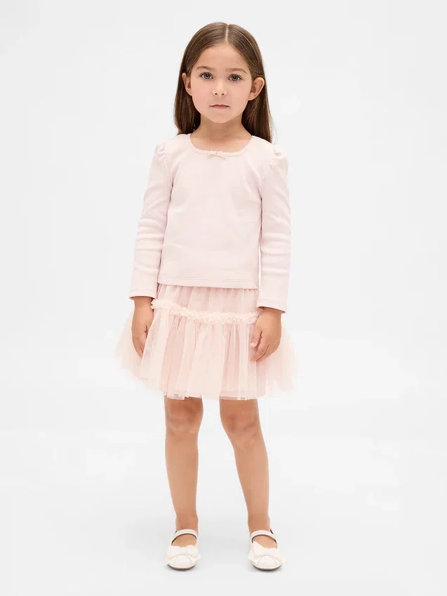 Set per neonato & bebè in maglia a costine e tulle