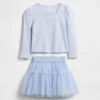 Set per neonato & bebè in maglia a costine e tulle
